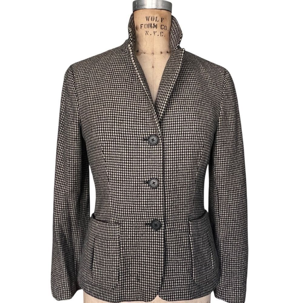 Lauren Ralph Lauren Vintage Black Brown Cream Houndstooth Suit Size 4